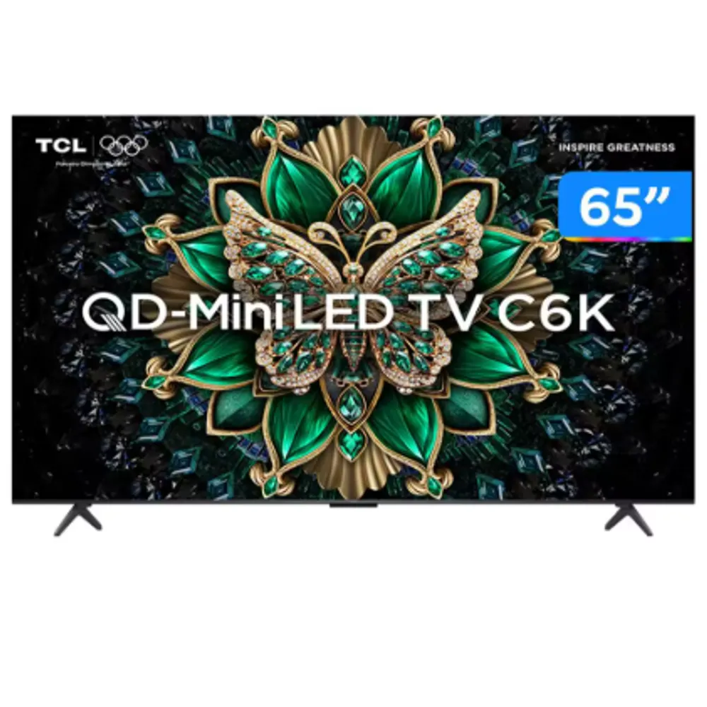 Smart TV 65" TCL 4K UHD MiniLED 65C6K 120Hz Google TV AiPQ Google Assistente 4 HDMI 2 USB (BR)