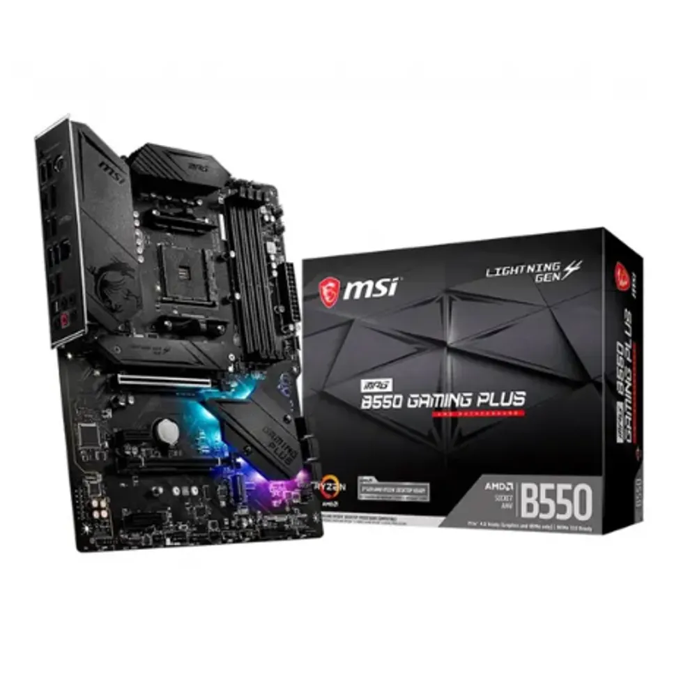Placa-Mãe MSI MPG B550 Gaming Plus, AMD AM4, ATX, DDR4, Preto - MPG B550 GAMING PLUS