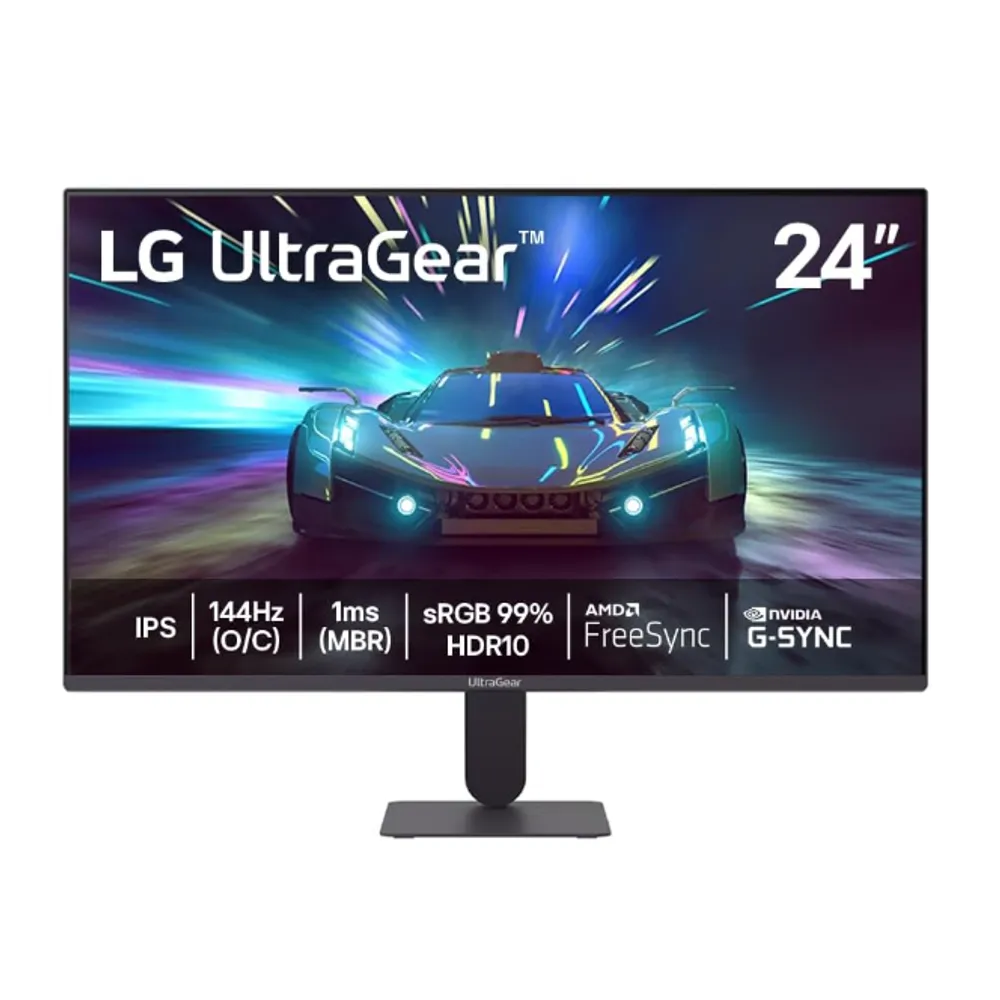 Monitor LG UltraGear™ 24G411A-B 24",FHD, 144Hz, 1ms (MBR), NVIDIA G-SYNC, AMD FreeSync, HDR10