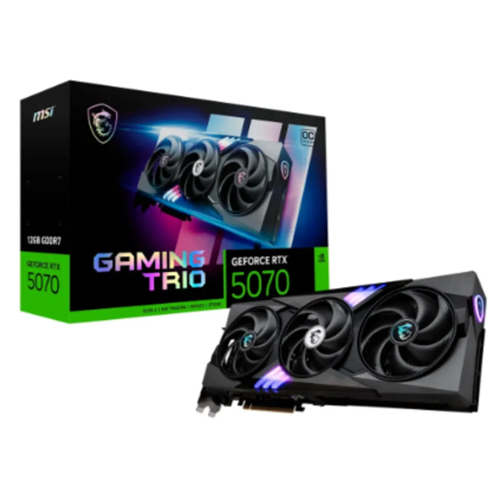Placa de Vídeo MSI RTX 5070 Gaming Trio OC NVIDIA GeForce, 12GB GDDR7, 192-bit - G5070-12GTC