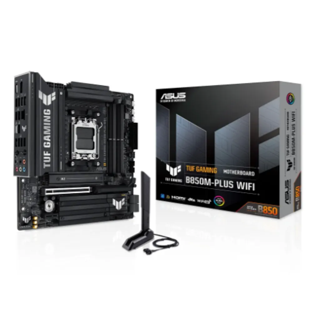 Placa Mãe ASUS TUF B850M-PLUS WIFI, AMD AM5 , m-ATX, DDR5, Wi-fi 6e, Preto - TUF GAMING B850M-PLUS WIFI