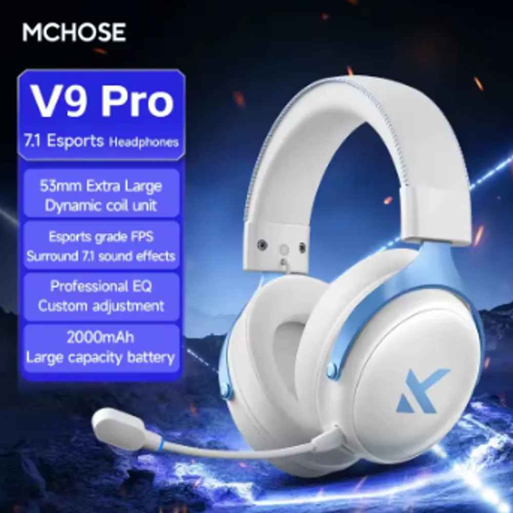 Headset MCHOSE V9 Pro Gaming Headset, Over-Ear Quad-Mode