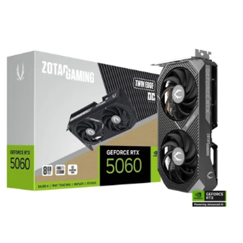Placa de Vídeo GPU Zotac Gaming Geforce Rtx 5060 8gb 128bits Gddr7 Twin Edge Oc Zt-B50600h-10m