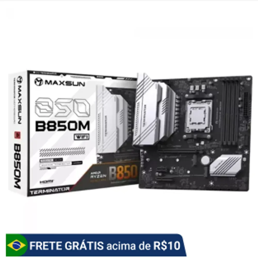Placa Mãe Maxsun Terminator B850M WiFi, Chipset B850, AMD AM5, mATX, DDR5