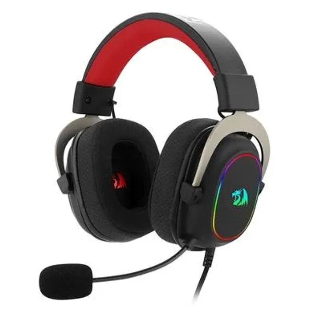 Headset Gamer Redragon Zeus X, Chroma Mk.II, RGB, Surround 7.1, USB, Drivers 53MM, Preto/Vermelho - H510-RGB