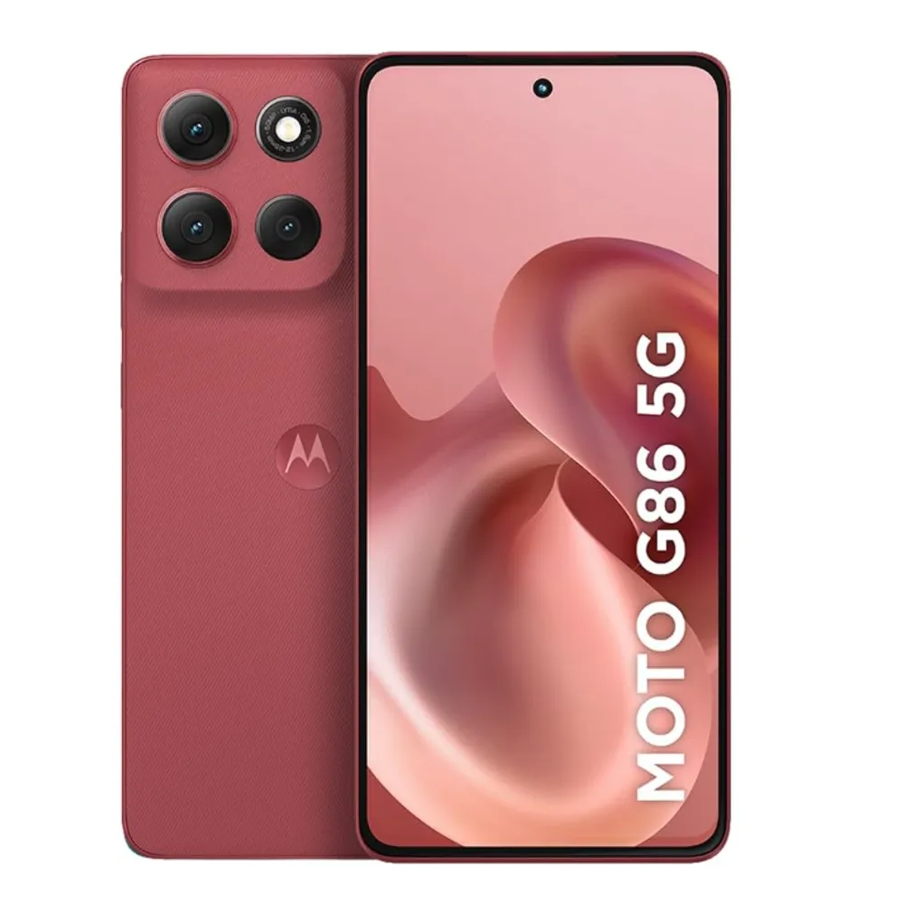Smartphone Motorola Moto g86 5G - 256GB 24GB (8GB RAM+16GB Ram Boost) Tela 1.5K pOLED, 50MP Sony camera OIS Moto AI, videos em 4K, IP68 + IP69 - Vermelho