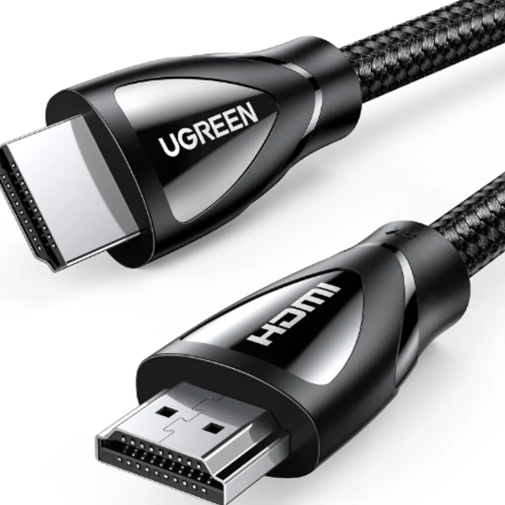 UGREEN Cabo HDMI 2.1 8K 4K 1440P @120/144/165/240Hz 48Gbps eARC Dolby Atmos Vision HDR HDCP 2.3 compatível com PS5/4 Xbox Series X/S TV Soundbar Laptop Game Monitor PC DVD Player (3M)