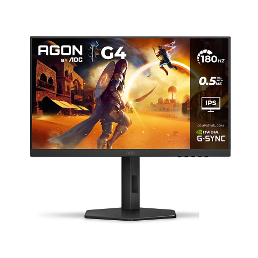 AOC, Monitor Gamer G4 27” 180Hz, 27G4/P, 0,5ms IPS, com Ajuste de Altura