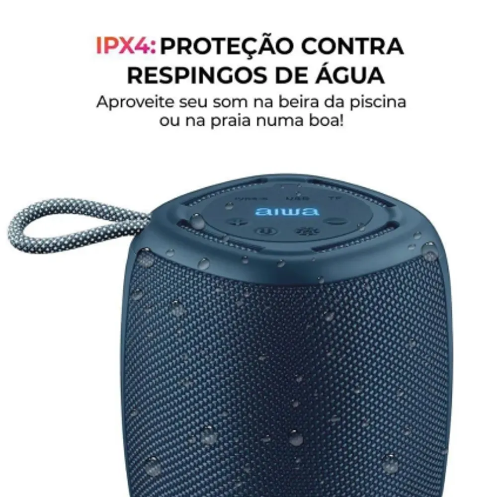 Caixa de Som Speaker AIWA SP-03-BL 15W Bluetooth IPX4 RGB