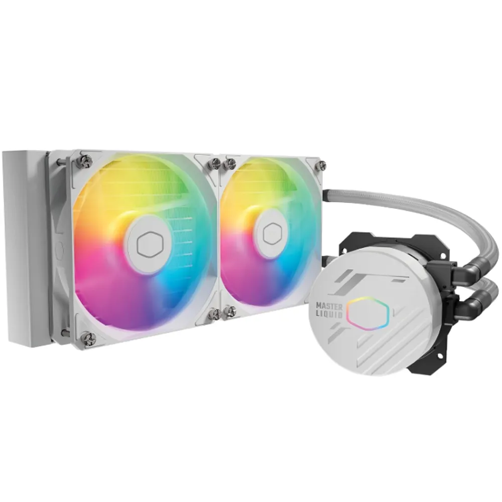 Cooler Master Masterliquid 240L Core Branco 240Mm Close-Loop Aio Liquid Cooler, Argb Sync, Gen S Coldplate Pump, 120Mm Pwm, Cryofuze 14W/Mk, Amd Ryzen Am5/Am4, Intel Lga1700/1200 (Mlw-D24M-A18Pz-Rw)