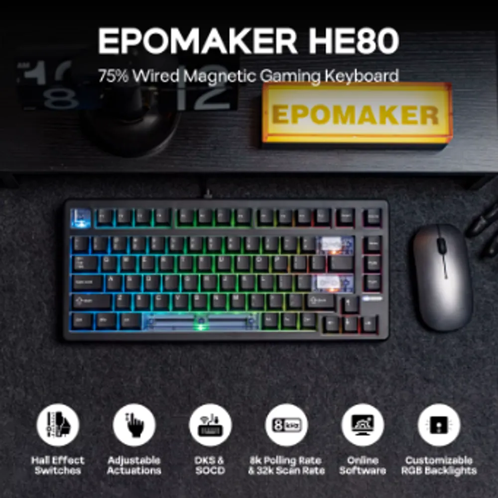 Teclado Magnético Epomaker HE80 link 312