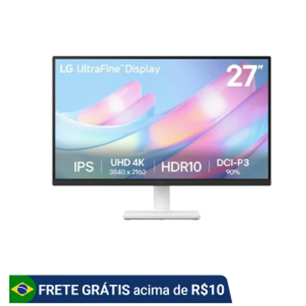 Monitor LG UltraFine – Tela IPS UHD 4K 27, 27US500-W