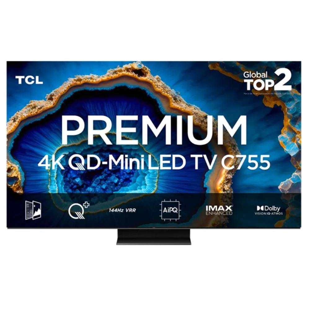 Smart TV TCL 75 Polegadas QLED Mini LED 4K C755 WiFi Bluetooth Google TV 144Hz VRR HDR10+ 75C755