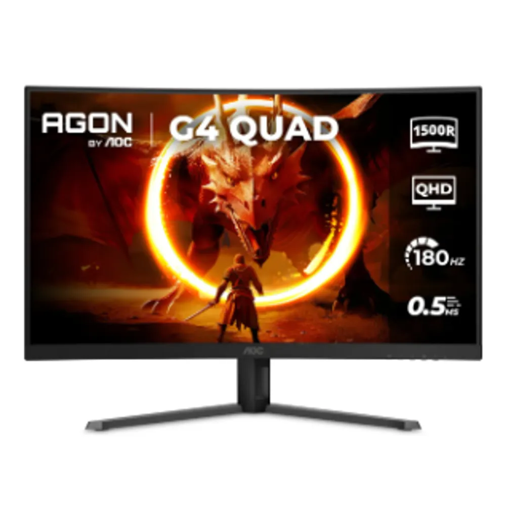 Monitor Gamer Curvo Aoc Agon Quad 32 180hz 0,5ms Cq32g4e Preto