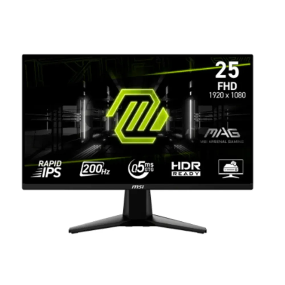 Monitor Gamer MSI MAG 25", Full HD, 200Hz, 0.5ms, Rapid IPS, FreeSync Premium, HDR Ready, Preto - MAG 255F E20