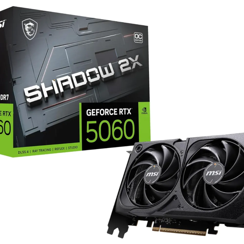 Placa de Video MSI RTX 5060 Shadow 2X OC, 8GB, GDDR7-912-V537-037
