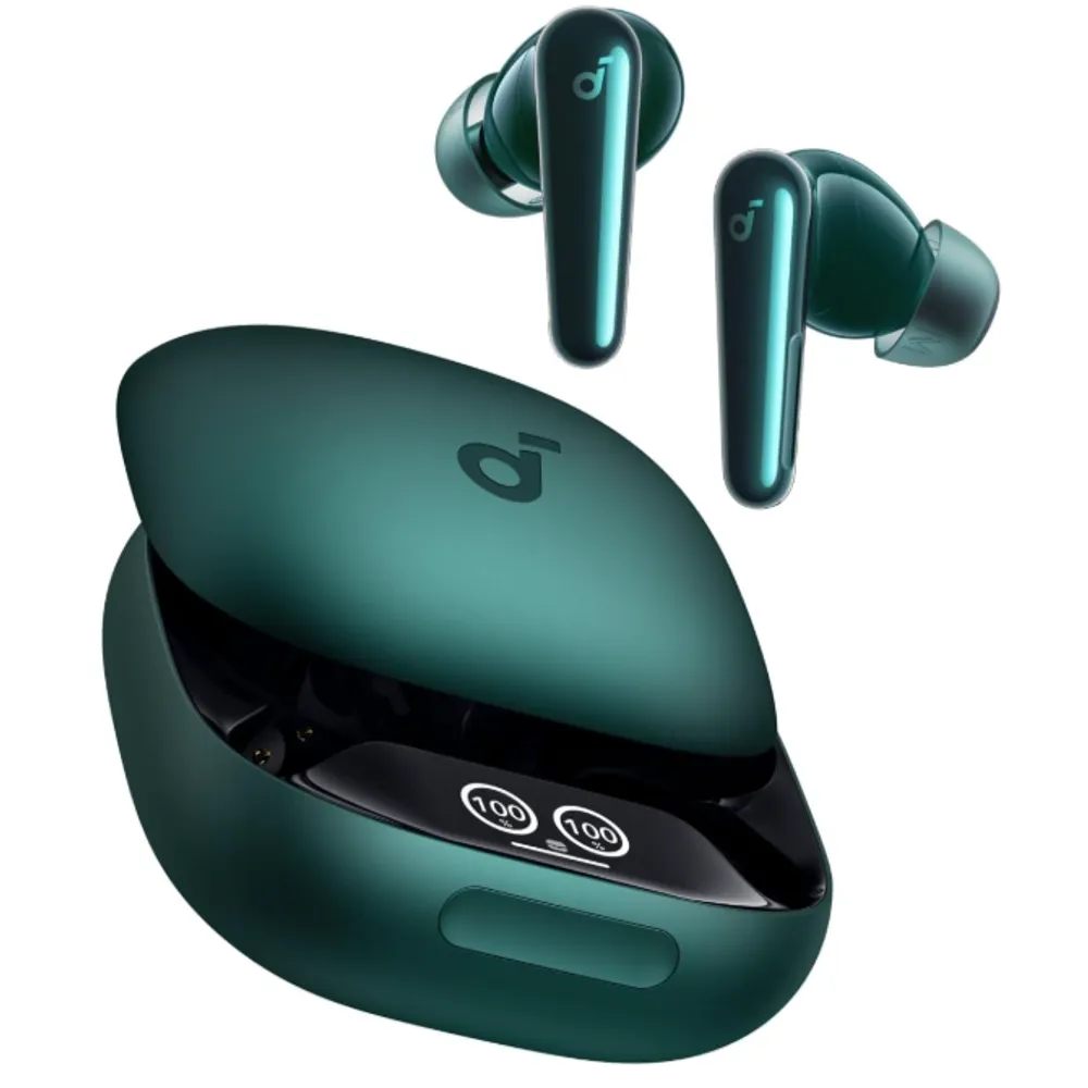 Soundcore Liberty 4 Pro da Anker Fone De Ouvido Bluetooth 5.3, Adaptativo ANC 7 Sensores, Carregamento Rápido 2X, Som Hi-Fi Studio, 6 Mics+ IA para Chamadas em Qualquer Ambiente, Verde