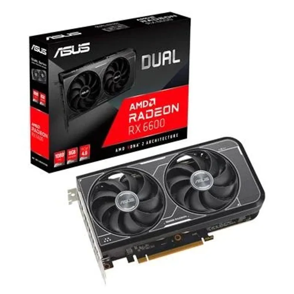 Placa de Vídeo RX 6600 8G-V3 Dual ASUS AMD Radeon, 8GB GDDR6