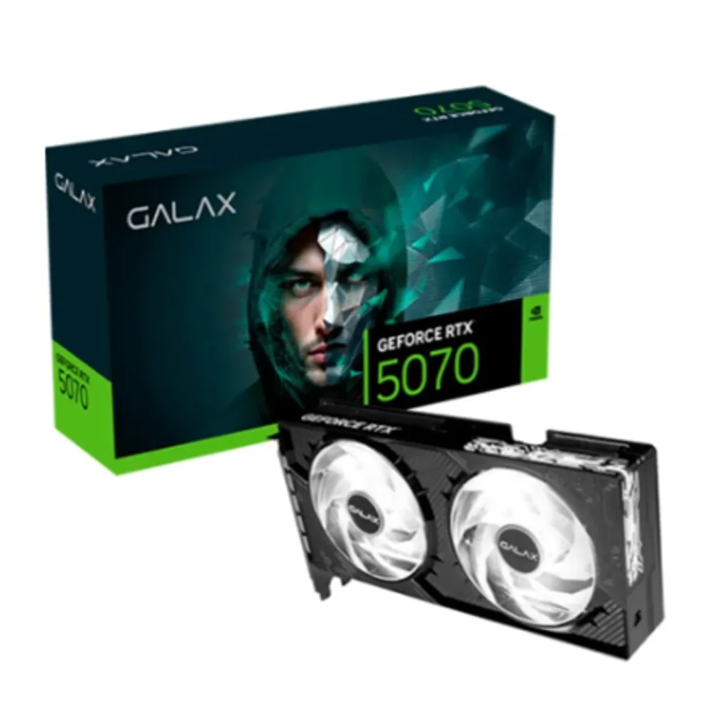 Placa de Vídeo GALAX RTX 5070 1-Click OC NVIDIA GeForce, 12GB, GDDR7, 192 Bit, Ray Tracing, DLSS 4 - 57NON7MDBROC