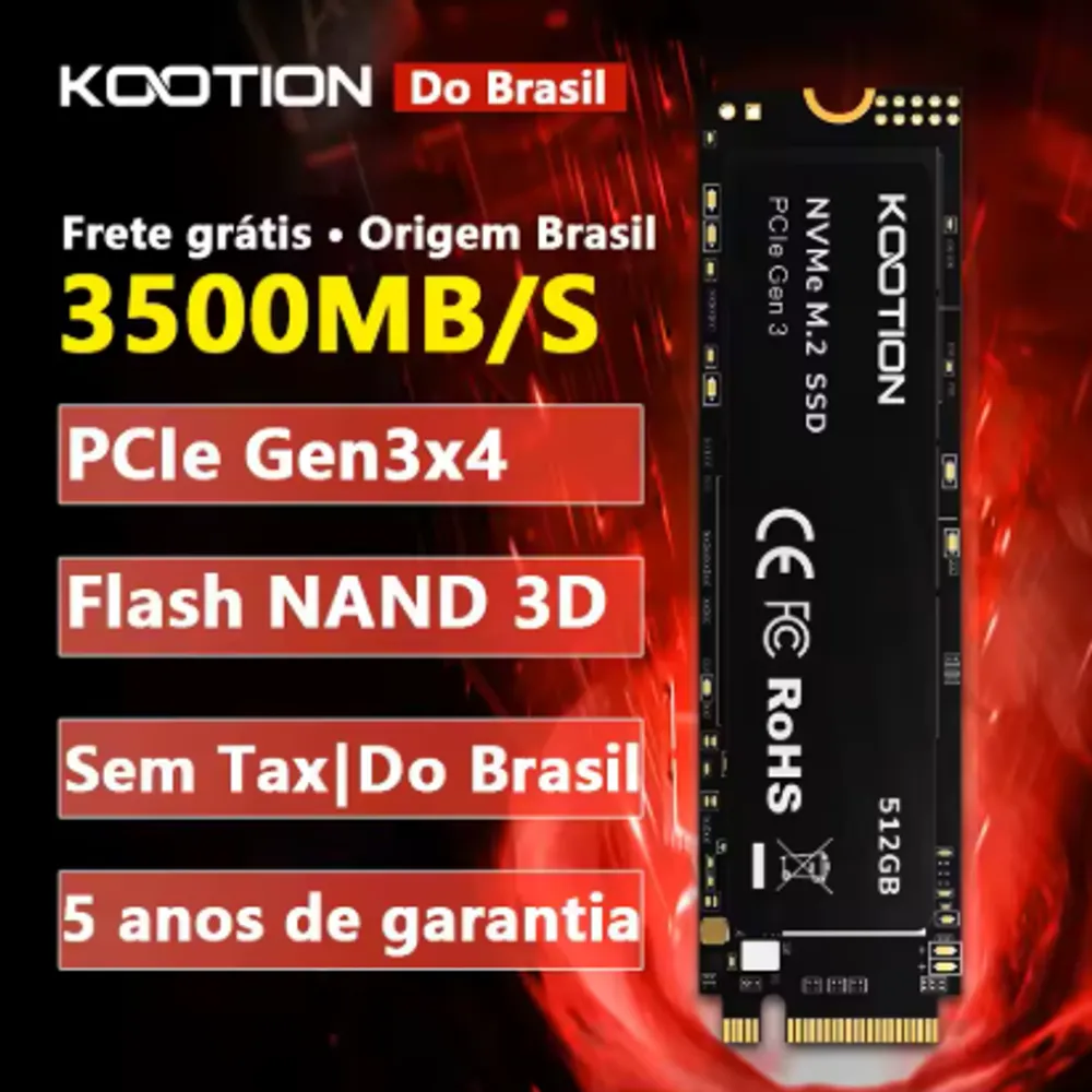 SSD NVMe Kootion 512GB 3100mb/s 💥 link 3343 (BR)