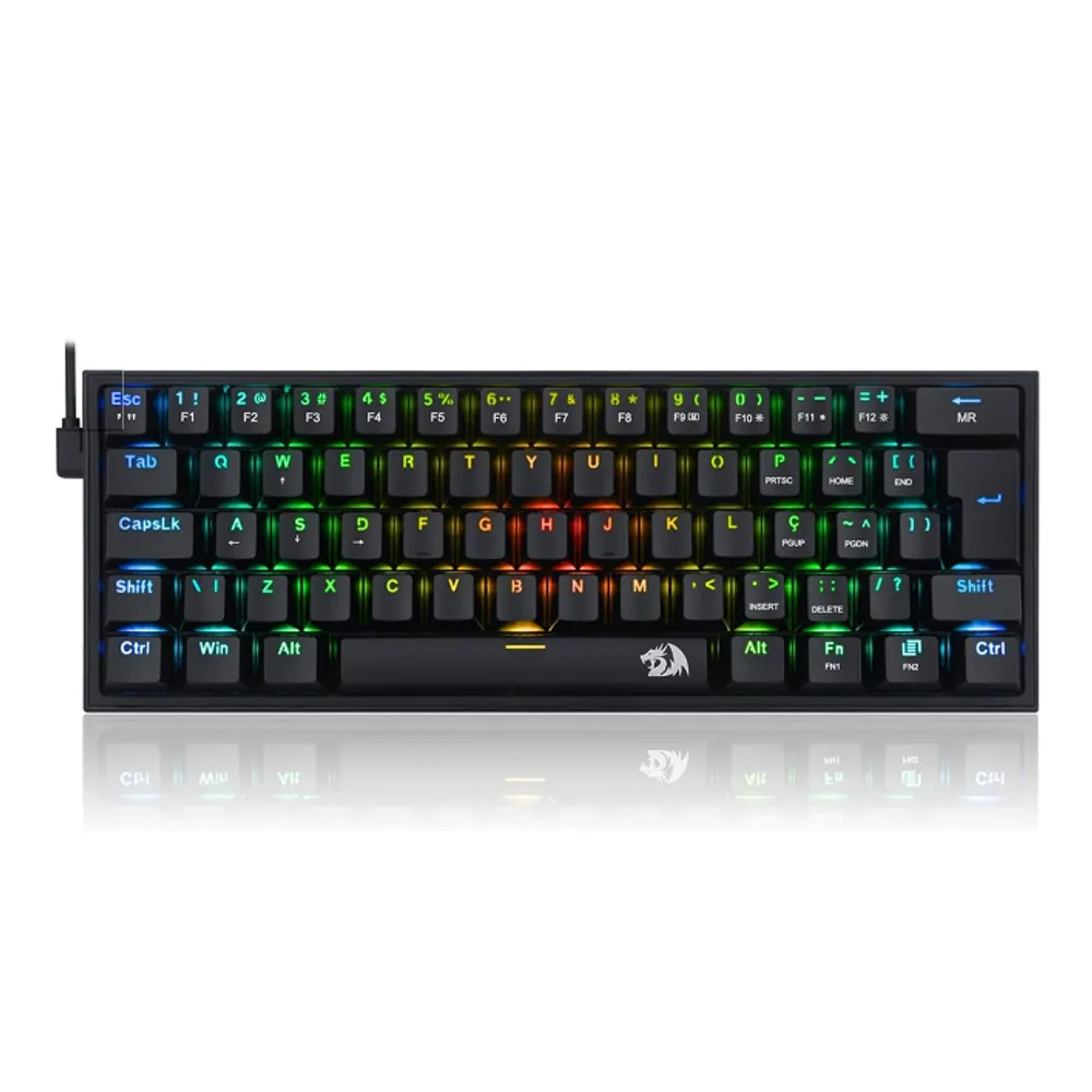Redragon TECLADO MECANICO GAMER FIZZ RGB PRETO SWITCH AZUL