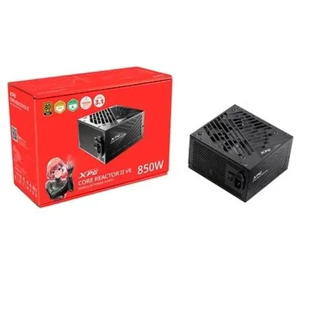 Fonte XPG Core Reactor II VE, 850W, 80 Plus Gold, Modular, PFC Ativo, Preto - 75261436