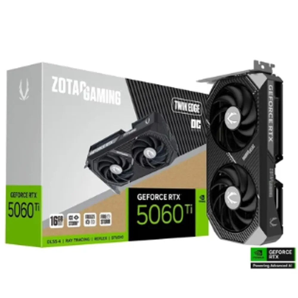 Placa de Vídeo Zotac Gaming Geforce Rtx 5060 Ti 16gb Twin Edge Oc Zt-B50620h-10m
