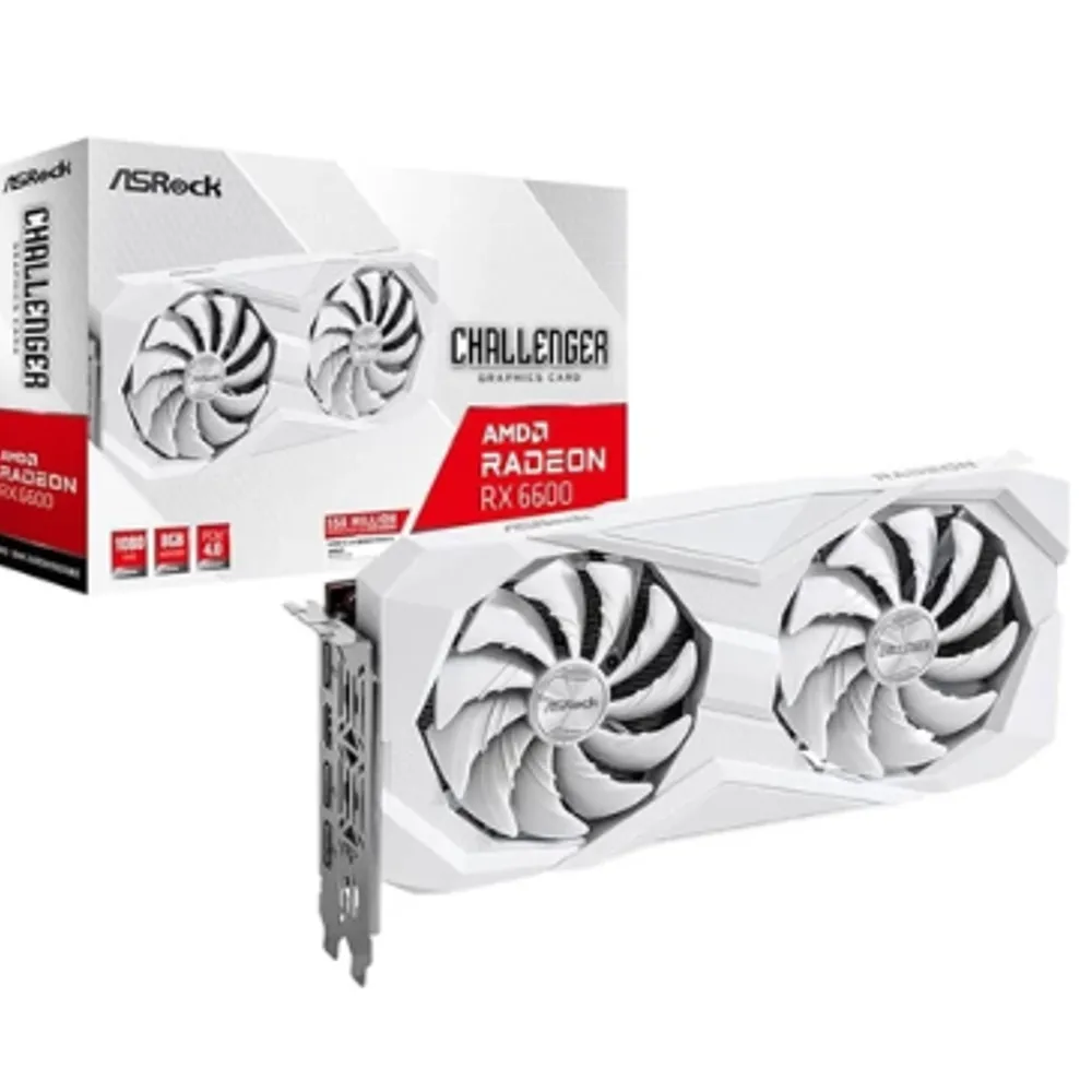 Placa de vídeo AMD Radeon ASRock RX6600 Challenger White 8GB GDDR6 128 Bits - 90-GA4UZZ-00UANF