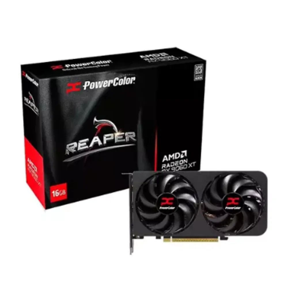 Placa de Vídeo Gpu Powercolor Amd Radeon Rx 9060xt 16gb Gddr6 128bits 16g-A*