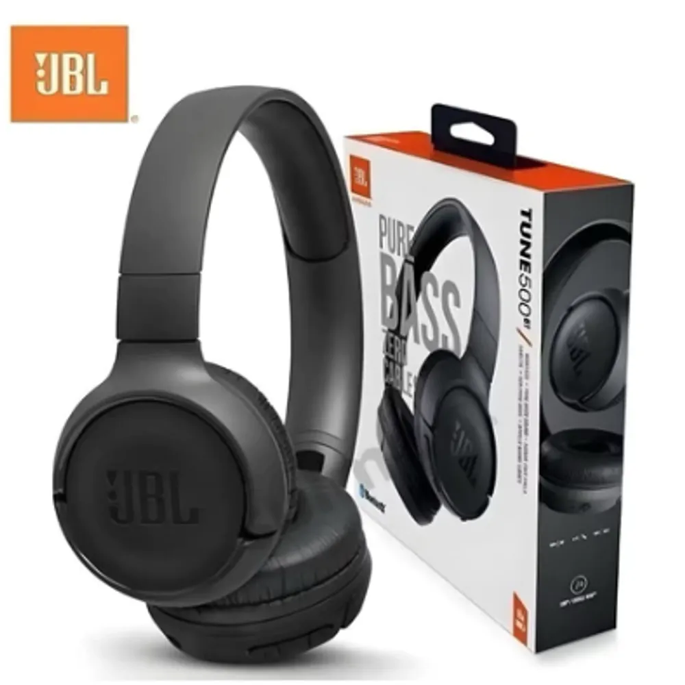 Fone de Ouvido Bluetooth Sem Fio com Cancelamento de Ruído, Graves Potentes e Microfone Confortável JBL TUNE500
