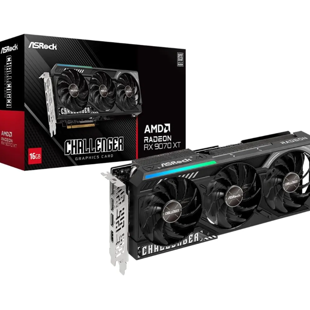 GPU ASROCK AMD RADEON RX 9070 XT CHALLENGER 16GB GDDR6 256 BITS 90-GA61ZZ-00UANF