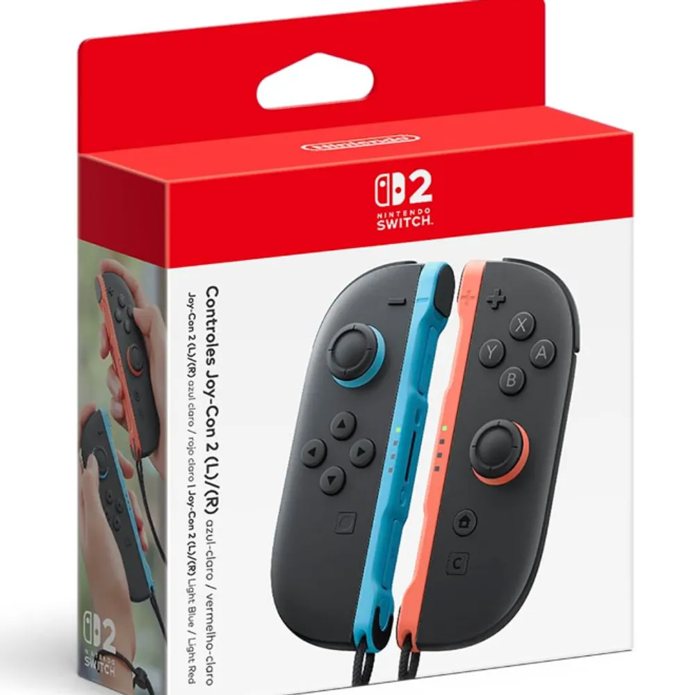 Nintendo Switch 2 Controles Joy-Con 2 Azul Claro e Vermelho Claro
