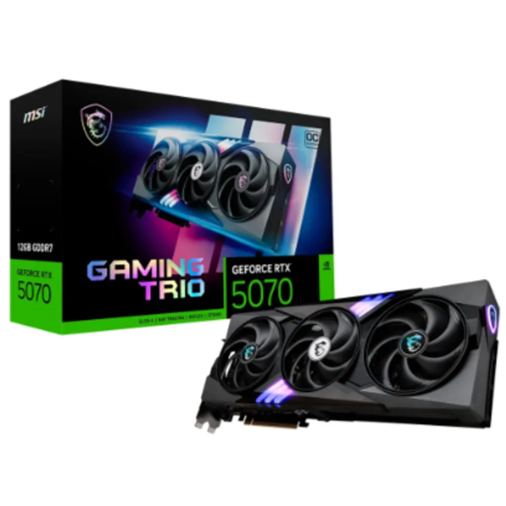 Placa de Vídeo MSI RTX 5070 Gaming Trio OC NVIDIA GeForce, 12GB GDDR7, 192-bit - G5070-12GTC