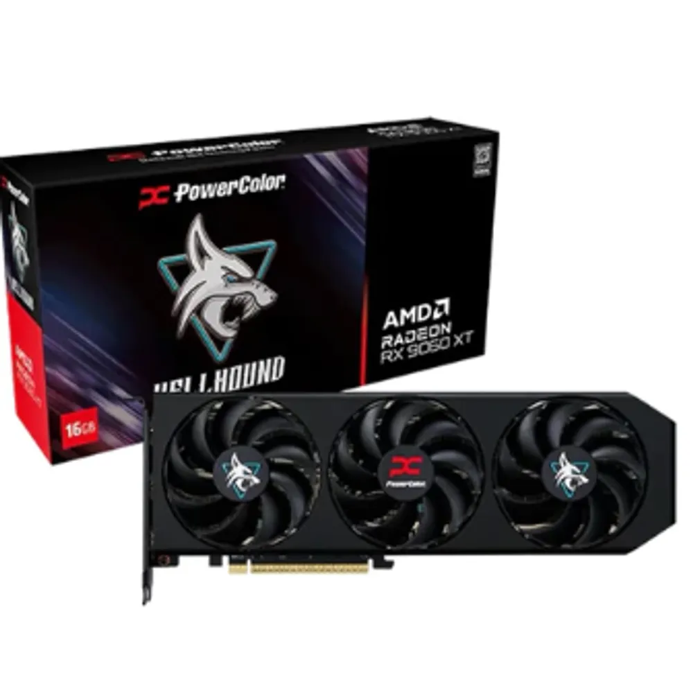 Placa de Vídeo PowerColor Hellhound AMD Radeon RX 9060 XT, 16GB, GDDR6, FSR, Ray Tracing, RX9060XT 16G-L/OC