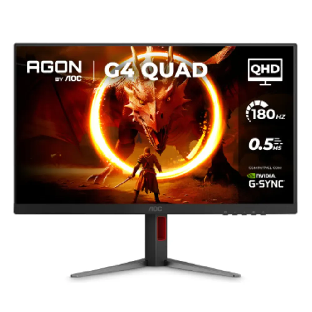 Monitor Gamer Aoc Agon Quad 27'' 180hz Base Ajustável Q27g4f Preto