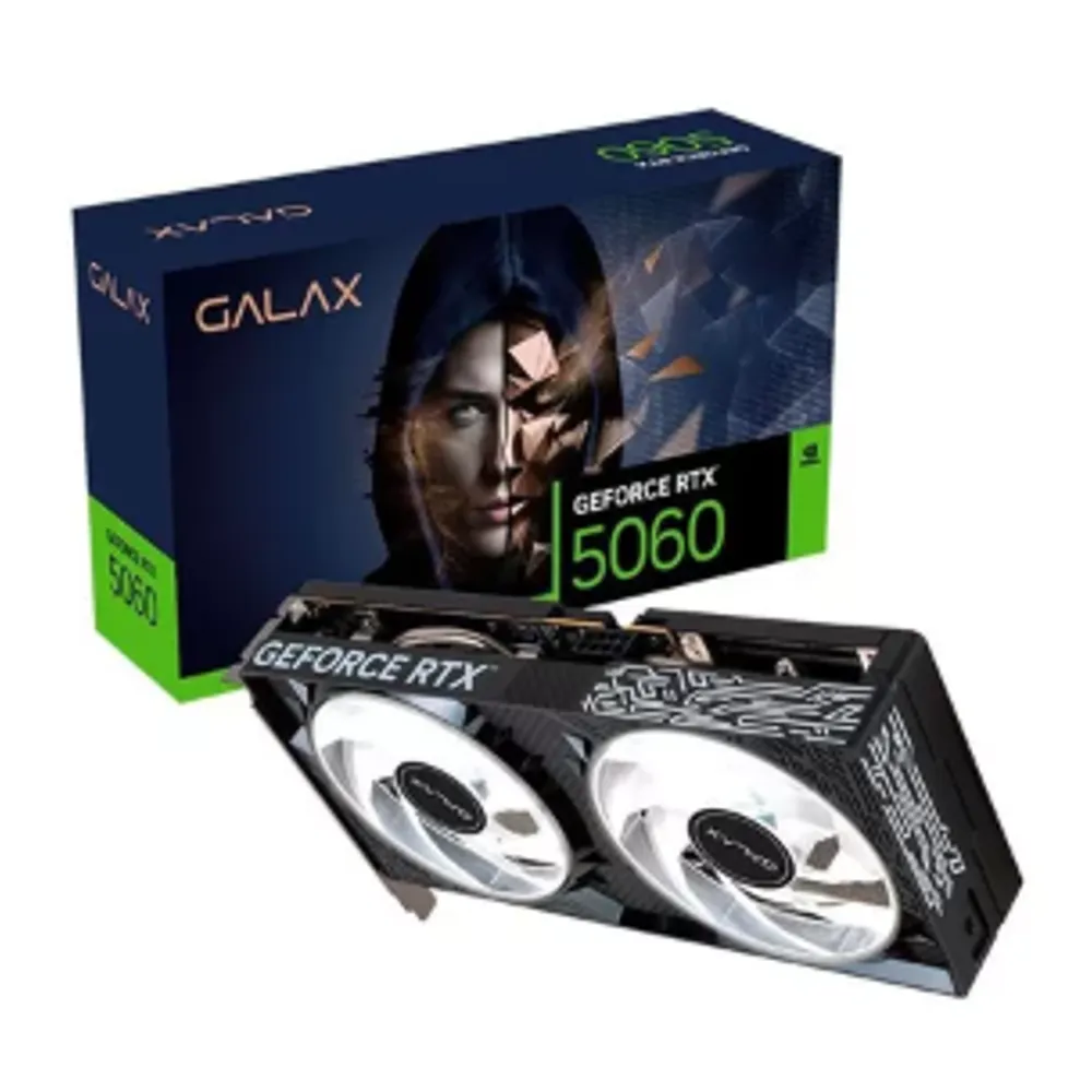 Placa de Vídeo NVIDIA GeForce Galax RTX5060 1 Click OC 2X 8GB - 128 Bits - HDMI/3X Displayport - 56NSN8MDDXBO