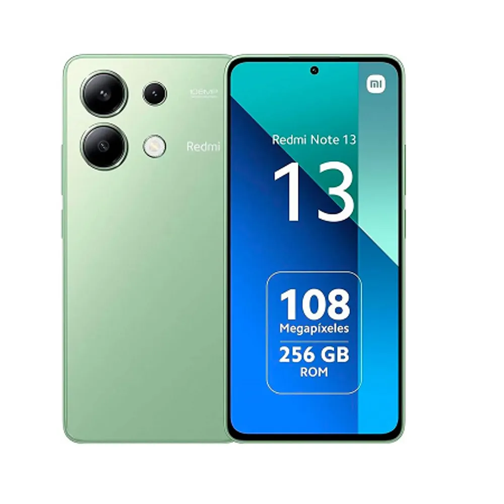 Smartphone Xiaomi Redmi Note 13 de 6 GB+128 GB. Poderoso desempenho do Snapdragon®, tela FHD+AMOLED de 120 Hz, carregamento rápido de 33 W com bateria de 5000mAh (verde)