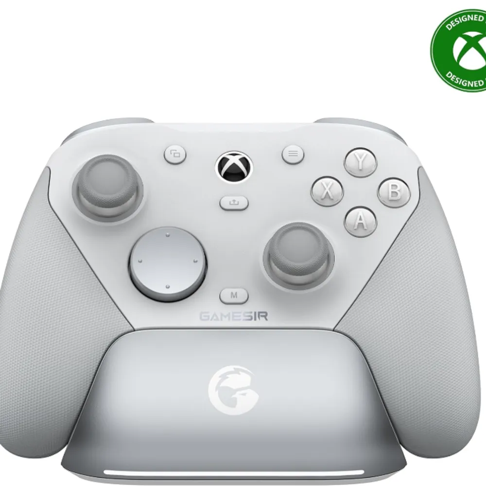 GameSir G7 Pro Controle Gamer Tri-Mode para Xbox, PC e Android Sem Fio 2.4G/Bluetooth e Com Fio Joystick Hall Effect + TMR 1000Hz Polling Rate Botões Macro Giroscópio Vibração 4 Motores Anti-Drift Controle Profissional - Branco