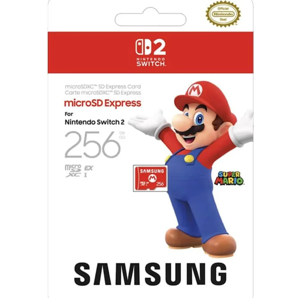 Nintendo, Cartão Samsung microSD Express, 256 GB, Cartão de Memória, Nintendo Switch 2