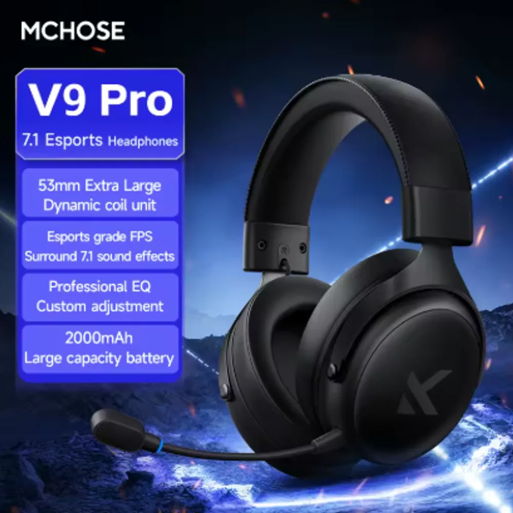 Headset Mchose V9 Pro sem fio Tri-mode link 9373