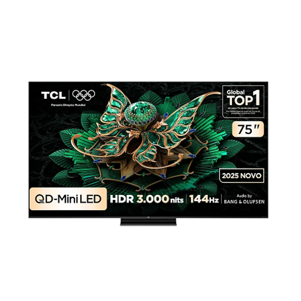 Smart TV TCL 75 Polegadas QLED Mini LED 4K C7K WiFi Bluetooth Google TV 4 HDMI 144Hz HDR10+ 75C7K