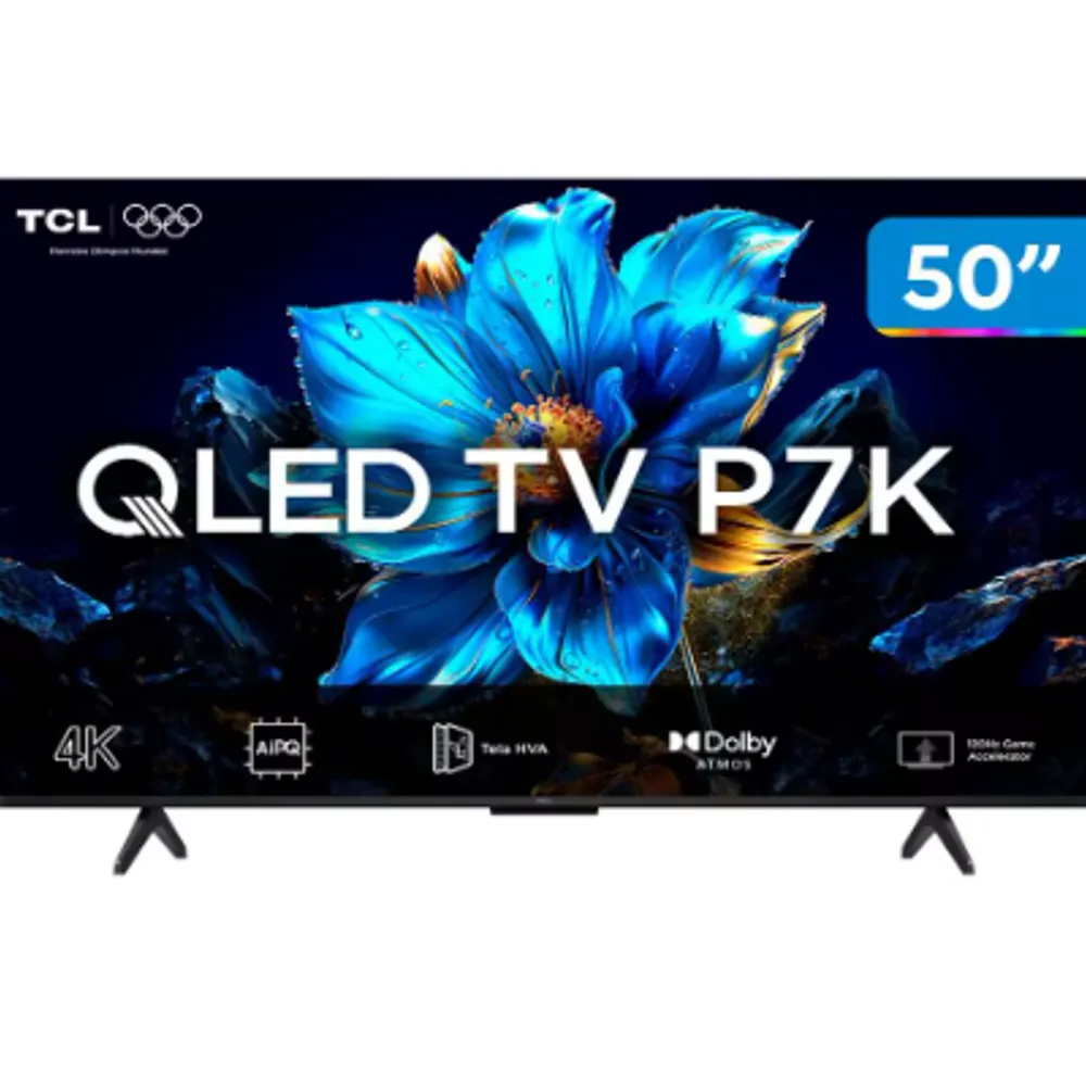 Smart TV 50 "TCL 4K UHD QLED 50P7K Google TV AiPQ Google Assistant 3 HDMI (BR)