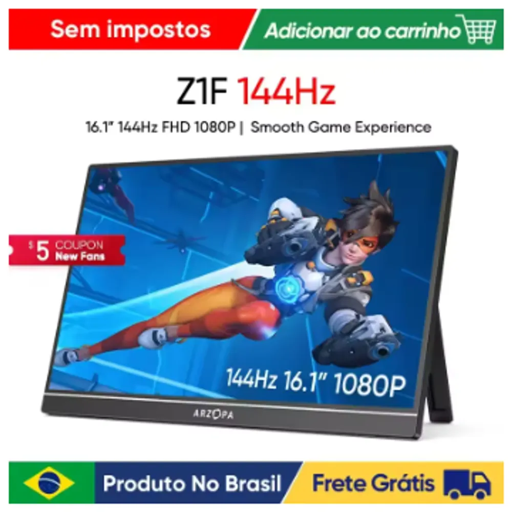 Monitor Portátil Arzopa Z1F 16" Full HD 144Hz IPS (BR)