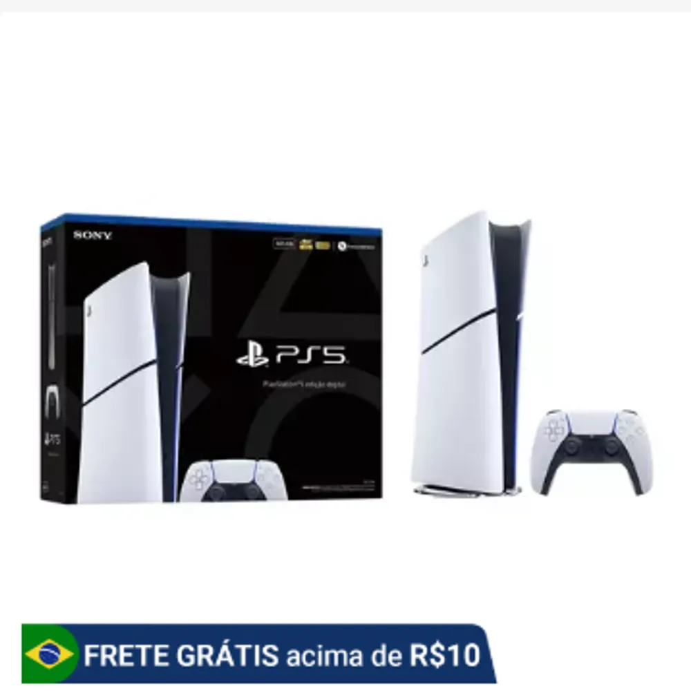 Console PlayStation 5 Slim Digital 825GB + Controle Sem Fio Dualsense Branco