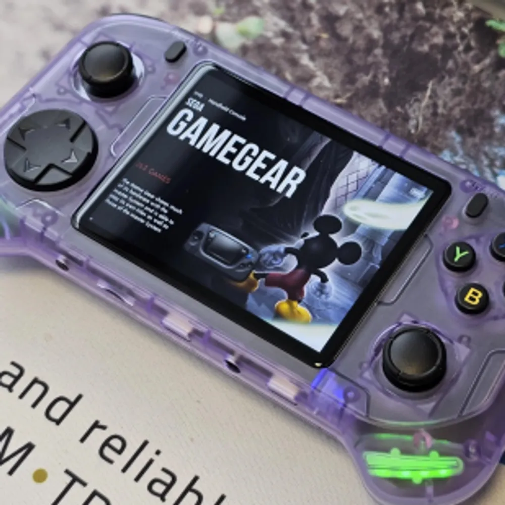 Console portátil retrô Erilles RX6H | Tela IPS 3,5" (640×480) | Sistema Linux | 64 GB | Até 20.000 jogos inclusos | Bateria 3.000 mAh | Carregamento USB-C | Idiomas múltiplos (inclui PT-BR)