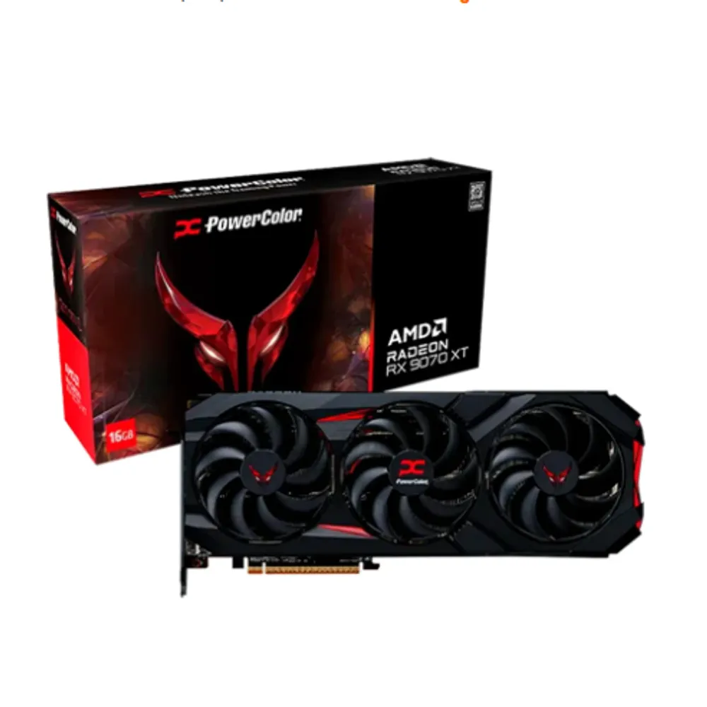 Placa de Vídeo PowerColor Red Devil AMD Radeon RX 9070 XT 16GB GDDR6 - RX9070XT 16G-E/OC