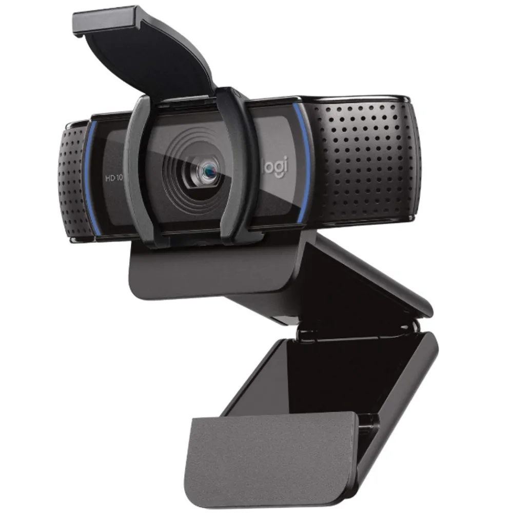 Webcam Full HD Logitech C920s com Microfone Embutido e Proteção de Privacidade para Chamadas e Gravações em Video Widescreen 1080p - Compatível com Logitech Capture, Preto, 1.1" x 3.7" x 0.9"