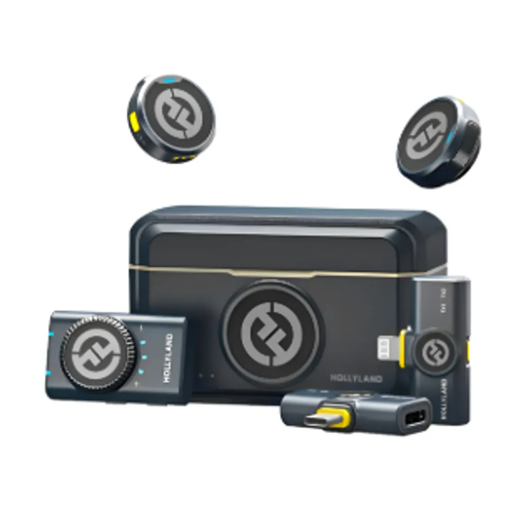 Microfone Lapela Sistema Lark M2 Combo Hollyland Cor Preto