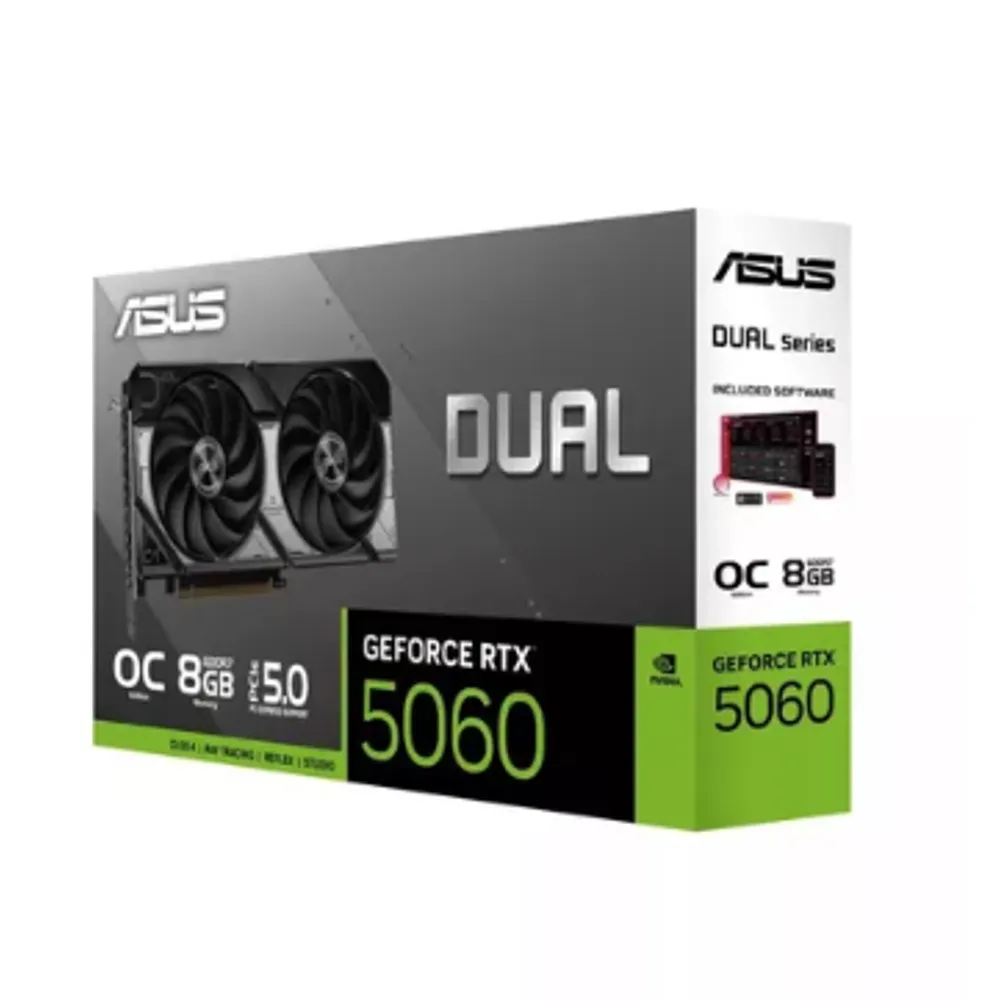 Placa de Vídeo NVIDIA GeForce ASUS RTX5060 8GB Dual GDDR7 128 bits