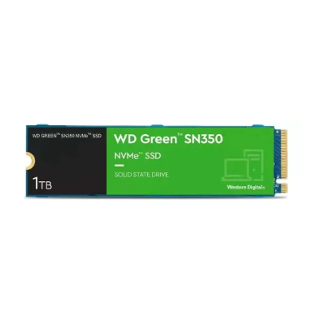SSD m.2 2280 1TB Western Digital WD Green SN350 NVMe PCIe WDS100T3G0C Velocidade de Leitura até 3200MBs e Gravação até 2500MBs Verde